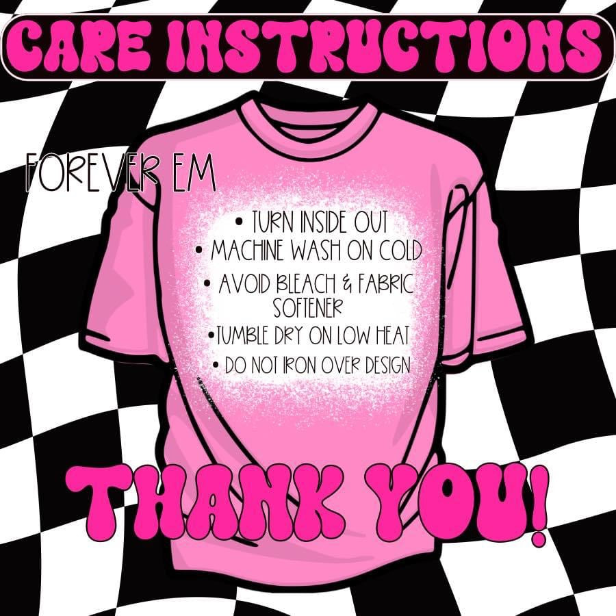 Preppy Care Instruction Card Design