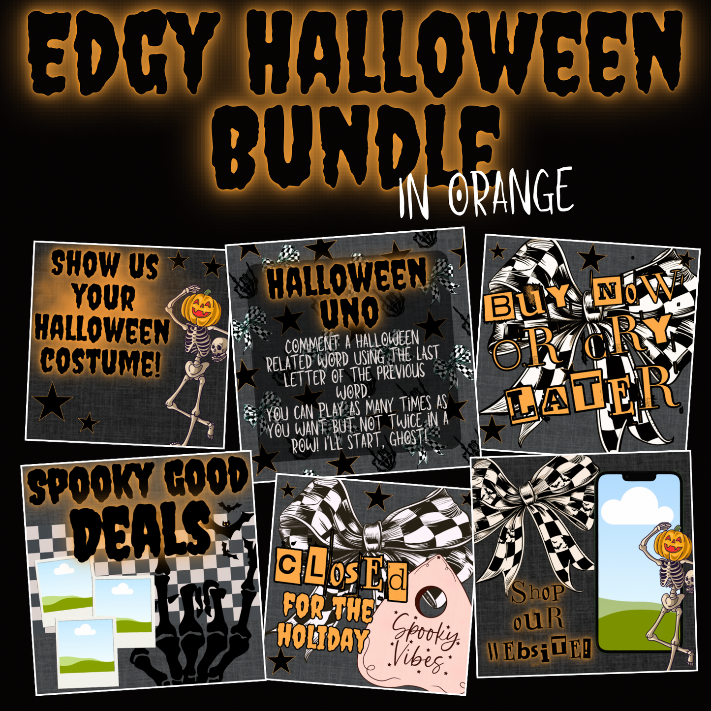 Edgy Halloween bundle- In Orange