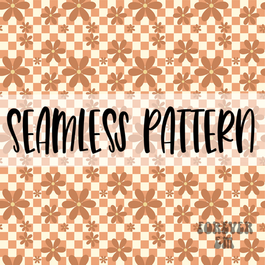 Boho Floral Checkered - SEAMLESS PATTERN