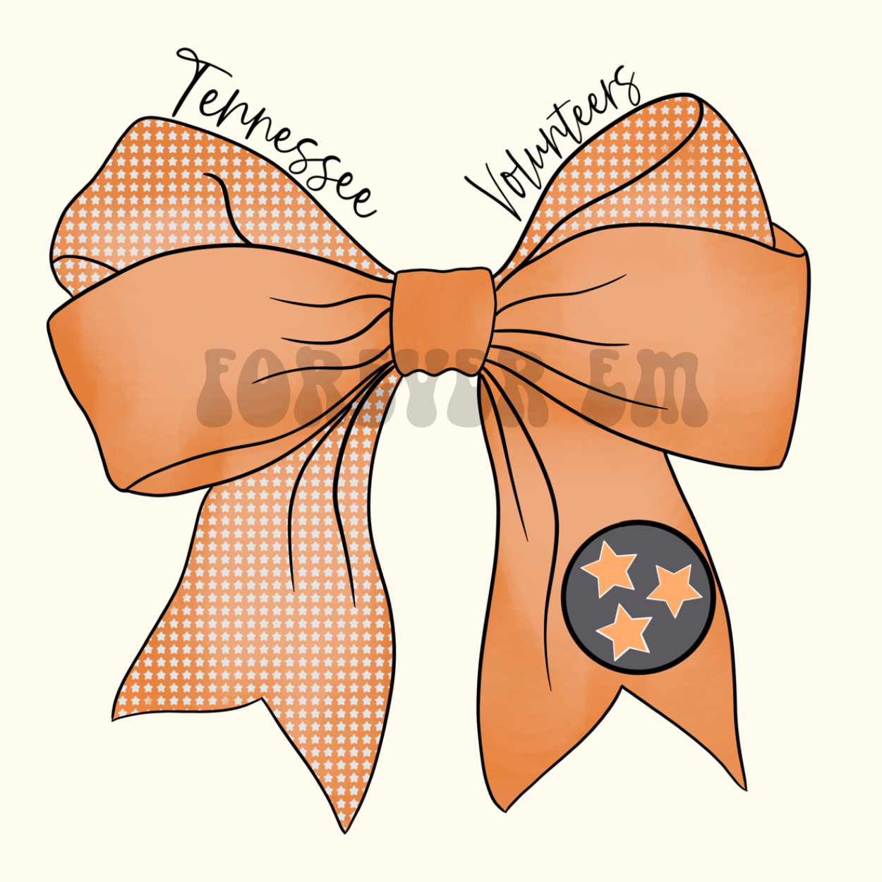 TN VOL star orange bow - PNG