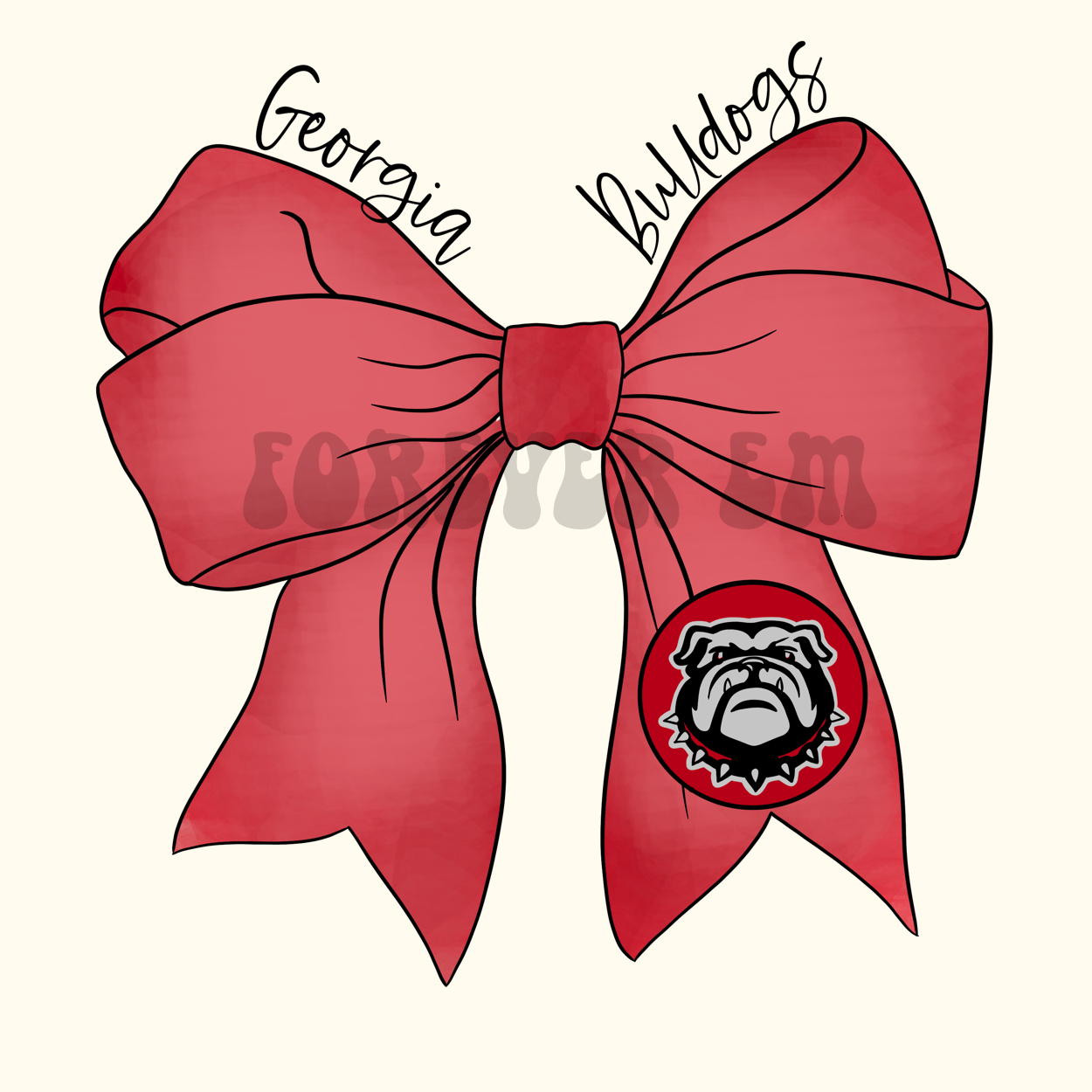 GEORG BULLDOG watercolor bow - PNG