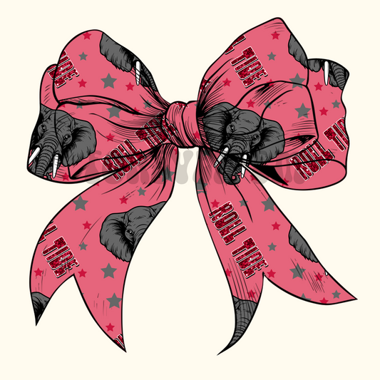 Alabama red conquette bow png