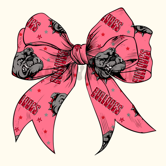 Bulldogs faux sequin conquette bow png