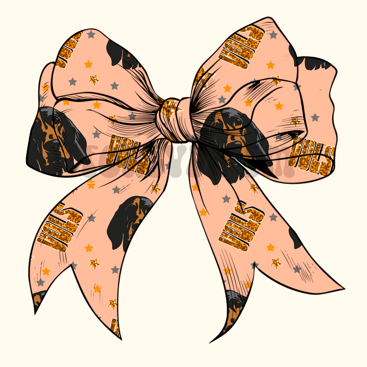 Tennessee faux sequin conquette bow png