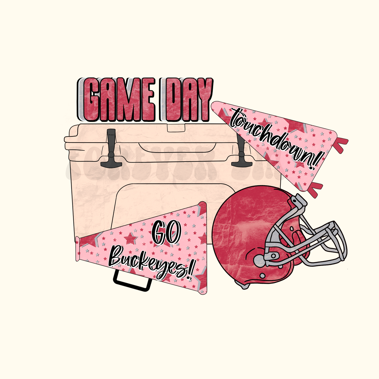 Buck eyes game day cooler PNG