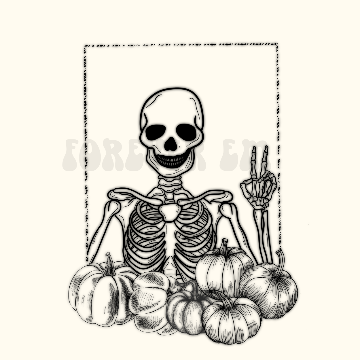 BLACK glow pumpkin skeleton PNG