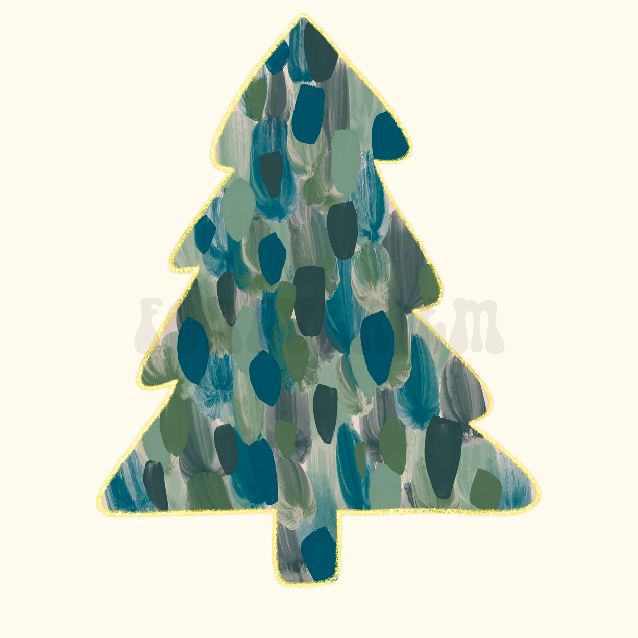 Blue Paint stroke Tree PNG