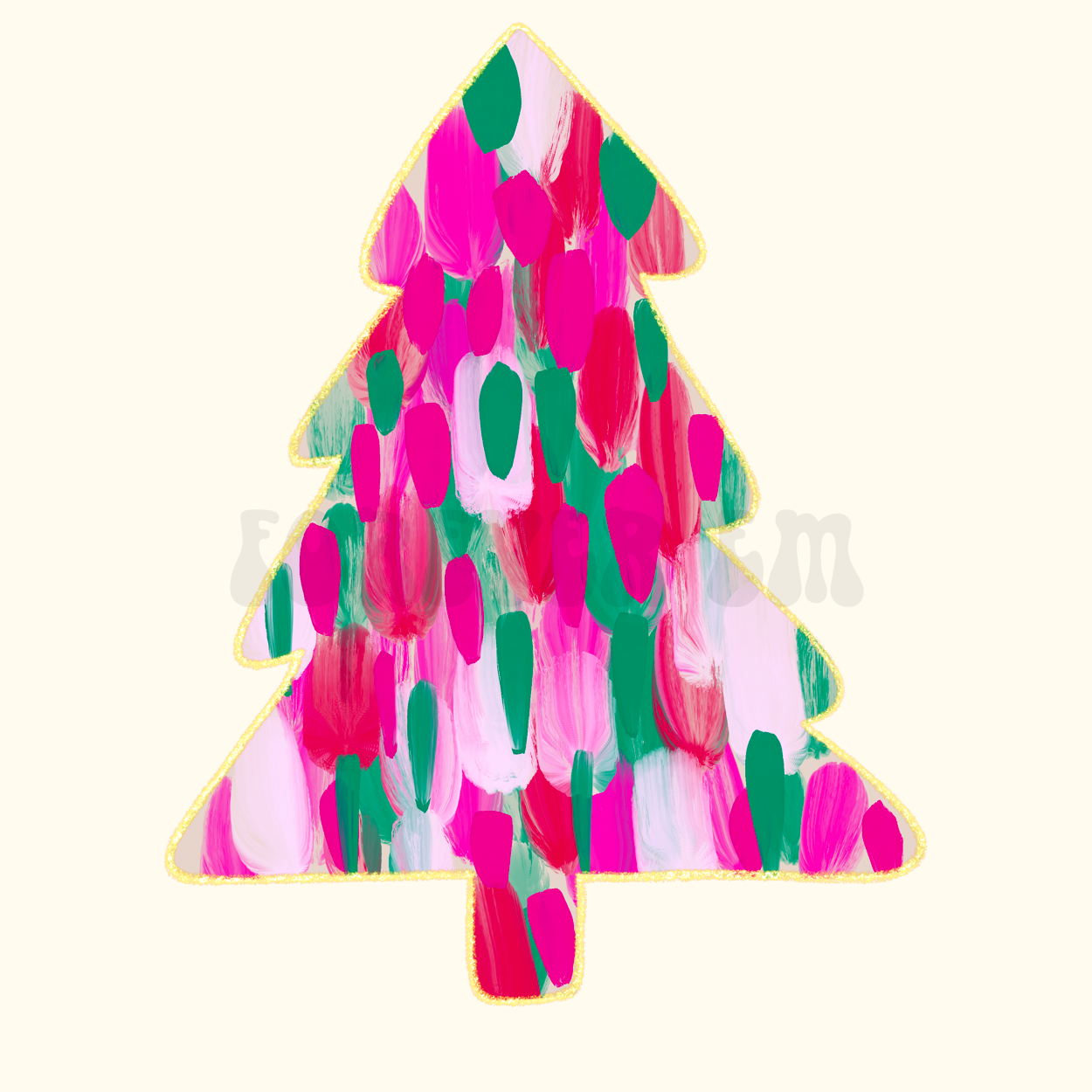 Pink paint stroke tree PNG