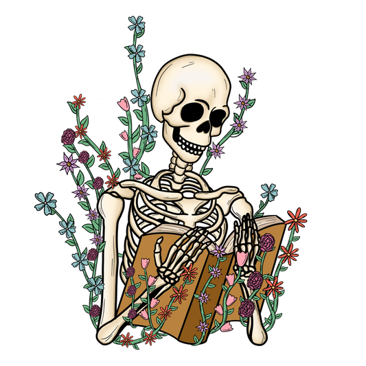 Floral Book Skeleton PNG